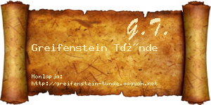 Greifenstein Tünde névjegykártya